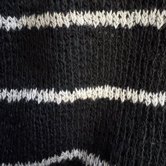 William B and Friends Black and White Dolman Sleeve Airy Knit Sweater Top - Picture 6 of 7